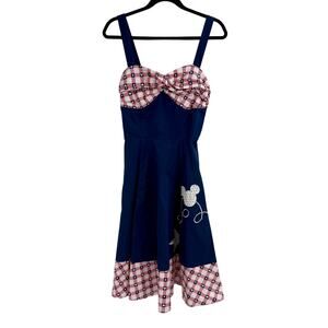 Disney Theme Parks Mickey Mouse Americana Dress All American Girl Blue Size S